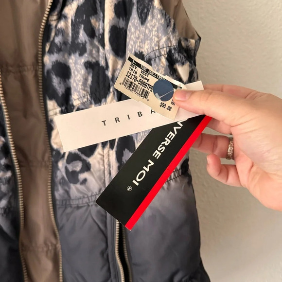 Tribal NEW Leopard Print Reversible Puffer Gorpcore Vest Boho Casual Chic Small - Picture 7 of 12